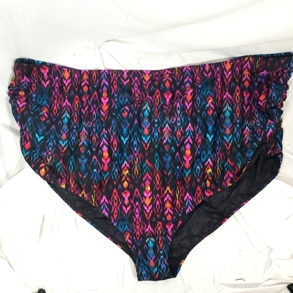 Torrid Black Multicolored Swim Bottoms Sz 6/6X - Picture 1 of 6